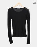 Maden See-Through Layered Long Sleeve T-Shirt