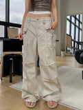 Coase Washing Cut Parachute Pants
