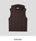 Mellie Ribbed High Neck Hood Sleeveless