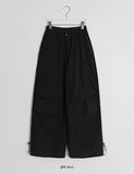 [unisex] Nitte Banding String Nylon Brushed Parachute Pants