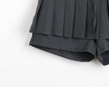 Wika Two-Way Ribbon Pants Pleated Mini Skirt