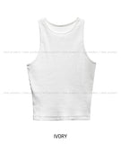 [U-BASIC] Basic Baldy Ribbed Crop Mango Sleeveless
