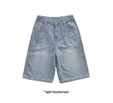 STRIPE BERMUDA DENIM
