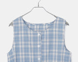 Venice Strap Sleeveless Check Mini One Piece