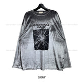 Growing printed velvet long sleeves