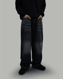Crow Black Washed Denim Jeans