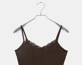 Refu Slim Lace Rib Sleeveless
