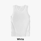 Fringe side line muscle fit ribbed sleeveless