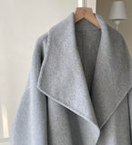 [Wool85%] Labelli Shawl Collar Wool Cashmere Handmade Half Coat