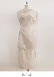 Celia Shirring Turdle Sleeveless Long One Piece