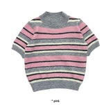 (WOOL) STRIPE HALF KNIT