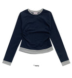 SIDE SHIRRING LAYERED T