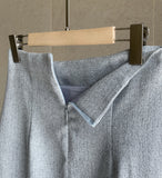 [Tweed set] Mishorin Peplum Tweed Collar Blouse Jacket Skirt