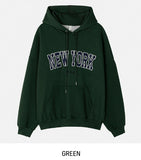 New York Embroidered Overfit Hoodie