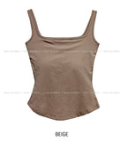[U-BASIC] Tommy Basic Square Neck Sleeveless (+With Cup)