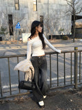 Get Black Blue Washing Wide Pants