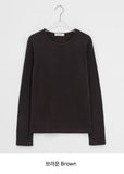 Achu Brushed Basic Round Long Sleeve Tee