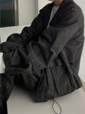 Washed denim blouson jacket