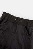 Hem side shirring nylon long skirt