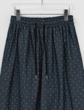 [BAONHAUS] Kotika Dot Denim Balloon Banding Wide Pants