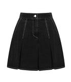 [mnem] denim set-up mini skirt