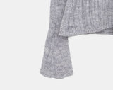 BL Button Point Ribbed Slim Cardigan