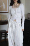 Bibi halter shirring tee