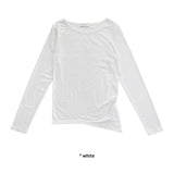 UNBALANCE SLIT SHIRRING T