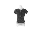 [MADE] Momin Stripe Color Matching Button Layered Slim Short Sleeve T-Shirt