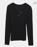 Karun Snap V-Neck Long Sleeve T-Shirt