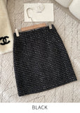 Speth Pearl Tweed A-Line Mini Skirt
