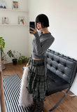 CHECK TIERED FRILL SKIRT
