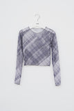 (W) Checked Shilloute Top