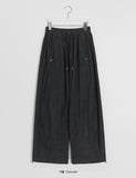 Netani Banding String Brushed Corduroy Side Snap Wide Pants