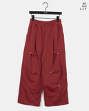 Chobi Rivet Pleated Pin Tuck Brushed Pants