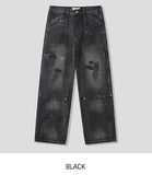 Bone Dirty Paint Damage Carpenter Denim Pants