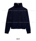 High-Neck Two-Way Knit Zip-Up