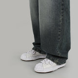 blue gray wide jeans