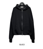 Henne warmer layered two way hoodie zip-up