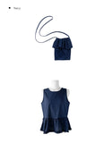 [Bag set] Palan Dot Frill Layered Sleeveless Set