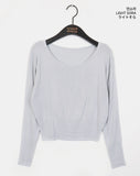 Honti Pastel U-Neck Round Crop Knit
