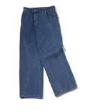Curved Wide Denim Pants