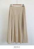Mizel Pintuck Long Pleated Skirt