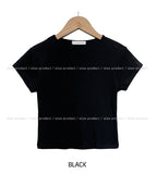 [U-BASIC] Lip Ribbed Crop Cap Short Sleeves