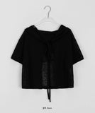 Duco Summer Crop Ribbon Hood Short Sleeve Cardigan