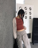 Checel Cargo Zipper Pocket Nylon Wide Two-Way Pants