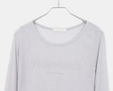Nini Lettering See-Through Long Sleeve T-Shirt