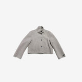 Mean high neck wool handmade short coat