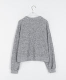 [BAONHAUS] Rikumi ribbed knit collar zip-up cardigan