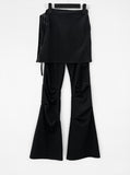 Sahel Brushed Two-Way Shirring Skirt Pants